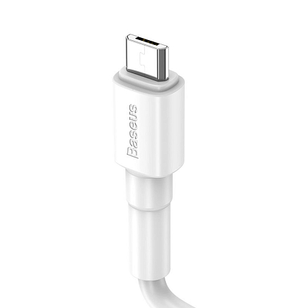 Кабель USB - MicroUSB для зарядки 1 м 2.4А Baseus Mini белый