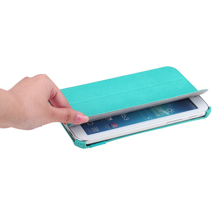 Чехол для Samsung Galaxy Tab 3 7.0 P3200 кожаный Rock серии Texture, ярко-бирюзовый