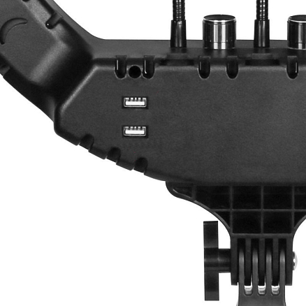 Кольцевая лампа диаметром 54 см с пультом ДУ RL-21 (три крепления для телефонов) черная