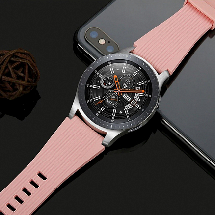 Ремешок-браслет для Samsung Galaxy Watch 46 мм, Gear S3 силиконовый Nova Flexible розовый