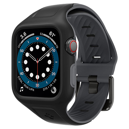 Чехол с ремешком для Apple Watch 40 мм гелевый Spigen Liquid Air Pro черный
