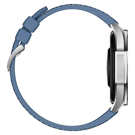 Умные часы Huawei Watch GT 5 46 мм с синим силиконовым ремешком серебристые