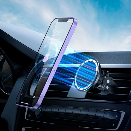 Держатель автомобильный на панель и в решетку обдува TFN MagDiskCar черный