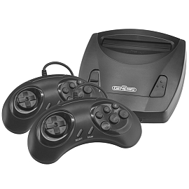 Игровая приставка Retro Genesis Junior 8Bit 300 игр с двумя геймпадами черная