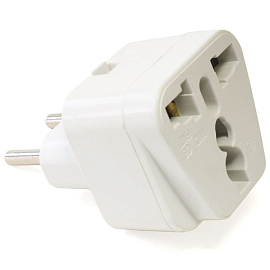 Переходник для европейской розетки с английской или американской вилки МА-050 белый