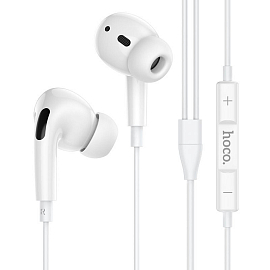 Наушники Hoco M1 Pro вакуумные с микрофоном и пультом белые