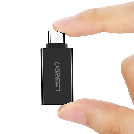 Переходник Type-C - USB 3.0 (папа - мама) Ugreen US173 черный