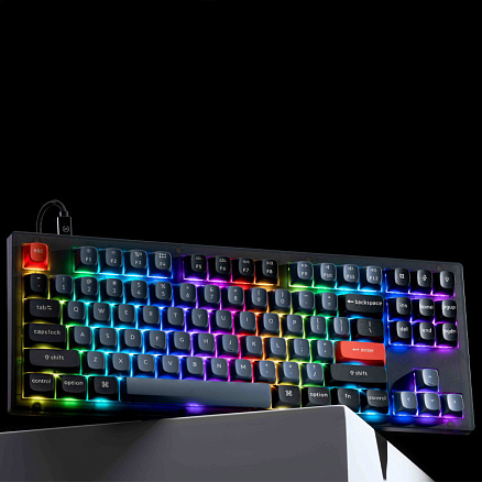Клавиатура Keychron V3 RGB (Keychron K Pro Red) механическая с подсветкой игровая серая