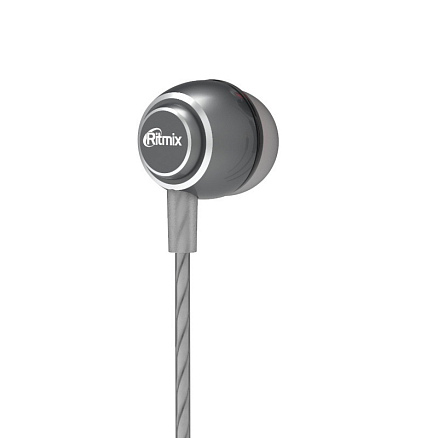 Наушники Ritmix RH-150M вакуумные с микрофоном и пультом серые