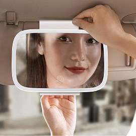 Зеркало для макияжа с подсветкой на козырек автомобиля Baseus Delicate Queen Touch-up белое