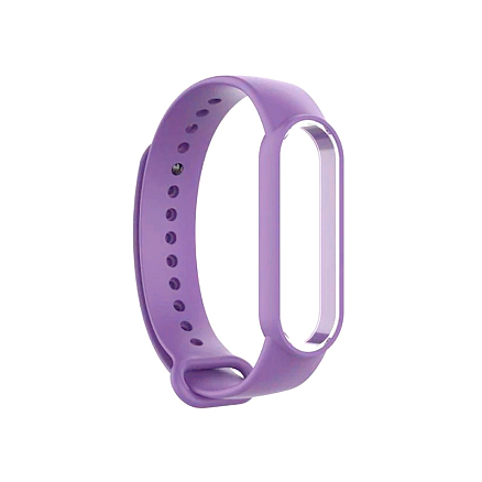 Сменный браслет для Xiaomi Mi Smart Band 5, 6 силиконовый сиреневый