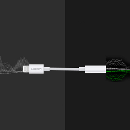 Кабель Lightning - 3,5 мм (папа - мама) 7 см MFi силиконовый Ugreen US212 белый