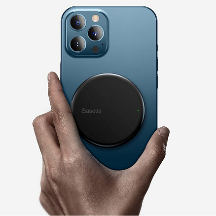 Беспроводная магнитная зарядка MagSafe для iPhone 15W с Type-C Baseus Simple Mini Magnetic черная