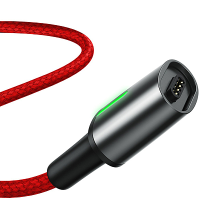 Кабель USB - MicroUSB для зарядки 2 м 1.5А магнитный плетеный Baseus Zinc красный