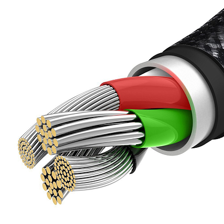 Кабель USB - MicroUSB, Lightning, Type-C для зарядки 1,5 м 3.5А плетеный Baseus Tungsten Gold черный