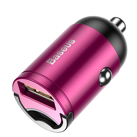 Зарядное устройство автомобильное USB 5А 30W Baseus Tiny Star Mini (быстрая зарядка QC 3.0) розовое