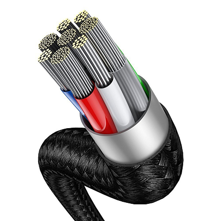 Кабель Type-C - Type-C 100W, Lightning 20W длина 1,2 м 5A 20V плетеный Baseus Flash (быстрая зарядка PD, QC 3.0) черный