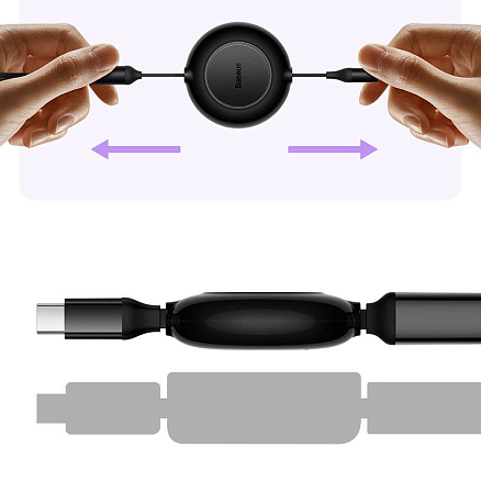 Кабель Type-C - MicroUSB, Lightning, Type-C 1,1 м 3.5A 100W Baseus Bright Mirror черный