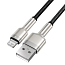 Кабель USB - Lightning для зарядки iPhone 2 м 2.4А плетеный Baseus Cafule Metal Data черный