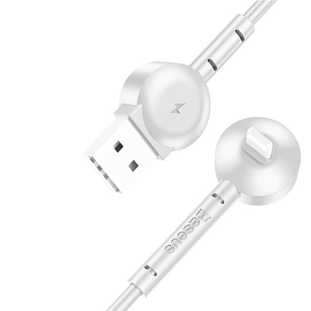 Кабель USB - Lightning для зарядки iPhone 1 м 2.1А с угловым штекером Baseus Maruko белый
