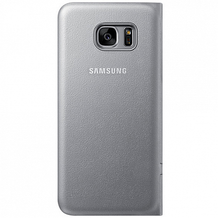 Чехол для Samsung Galaxy S7 Edge книжка оригинальный Led View Cover EF-NG935PSEGRU серебристый