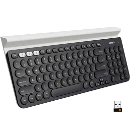 Клавиатура беспроводная Bluetooth для планшетов, смартфонов и ПК Logitech K780 универсальная черно-белая