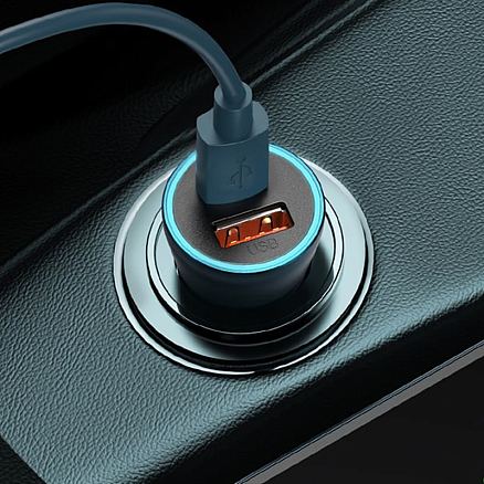 Зарядное устройство автомобильное с USB и Type-C входами 5A 40W Baseus Golden Contactor Pro серое