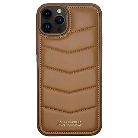 Чехол для iPhone 15 Pro кожаный Santa Barbara Polo & Racquet Club Clyde коричневый