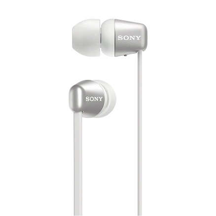 Наушники беспроводные Bluetooth Sony WI-C100 вакуумные с микрофоном и пультом белые