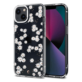 Чехол для iPhone 13 гибридный Spigen Cyrill Cecile White Daisy прозрачный