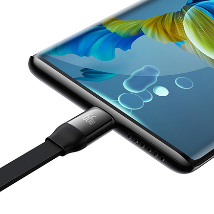 Кабель USB - MicroUSB, Lightning, Type-C для зарядки 1,1 м 3.5А плоский Baseus Bright Mirror черный