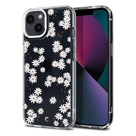 Чехол для iPhone 13 гибридный Spigen Cyrill Cecile White Daisy прозрачный