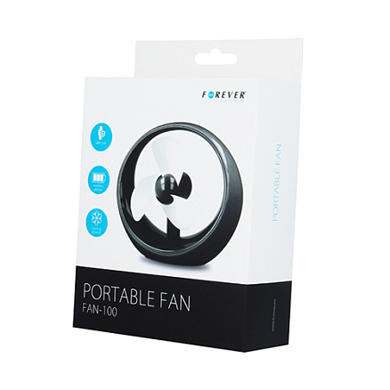 Мини вентилятор портативный Forever FAN-100 черно-белый