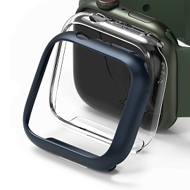 Чехол для Apple Watch 41 мм ультратонкий пластиковый Ringke Slim 2 шт. темно-синий матовый + прозрачный
