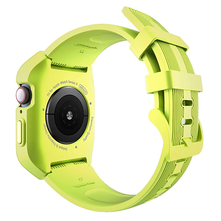 Чехол и ремешок для Apple Watch 42 и 44 мм с набором для установки Nova Body салатовый