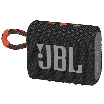 Портативная колонка JBL Go 3 с защитой от воды черно-оранжевая