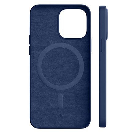 Чехол для iPhone 14 Pro Max силиконовый VLP Silicone Case MagSafe темно-синий