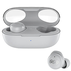 Наушники TWS беспроводные Bluetooth QCY T17S вкладыши с микрофоном серые