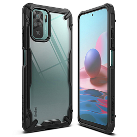 Чехол для Xiaomi Redmi Note 10, 10S гибридный Ringke Fusion X черный