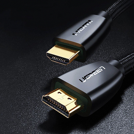 Кабель HDMI - HDMI (папа - папа) длина 10 м версия 2.0 4K 60Hz плетеный Ugreen HD118 черный