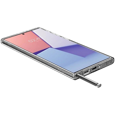 Чехол для Samsung Galaxy S23 Ultra гелевый с блестками Spigen Liquid Crystal Glitter прозрачный