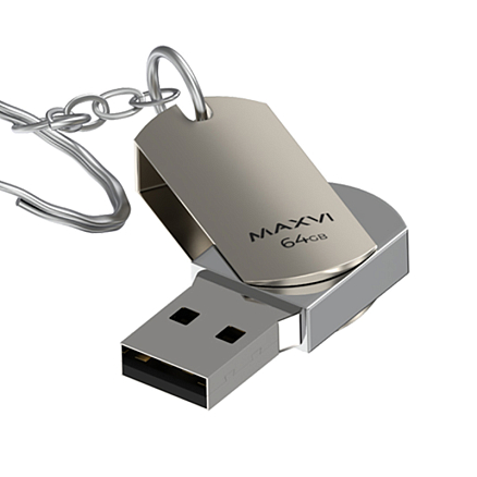 Флешка Maxvi MR 64Gb USB 2.0 металл серебристая