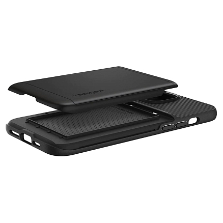 Чехол для iPhone 14 Plus гибридный со слотом для карты Spigen Slim Armor CS черный