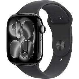 Умные часы Apple Watch 11 42 мм с силиконовым ремешком S/M алюминиевые черные