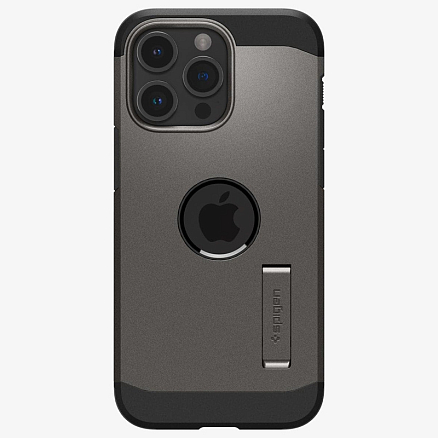 Чехол для iPhone 15 Pro Max гибридный для экстремальной защиты Spigen Tough Armor MagFit серый