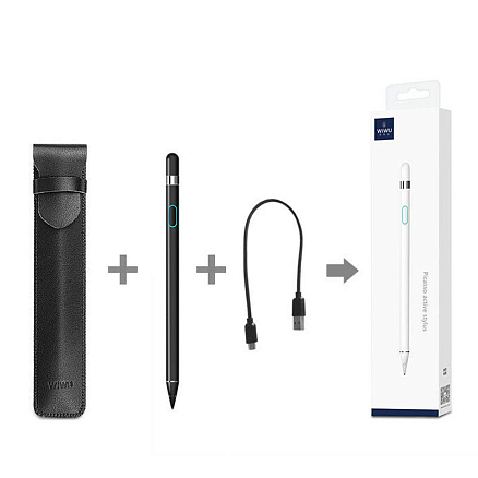 Стилус активный тонкий 1,45 мм WiWU Picasso P339 черный