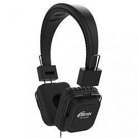 Наушники Ritmix RH-605M накладные с микрофоном складные черные