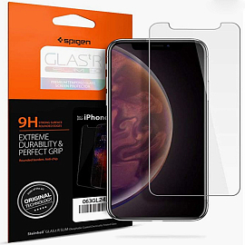 Защитное стекло для iPhone XS, X, 11 Pro на экран Spigen Glas.TR Slim HD прозрачное