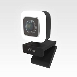 Веб-камера с высоким разрешением 1080p Ritmix RVC-220 бело-черная