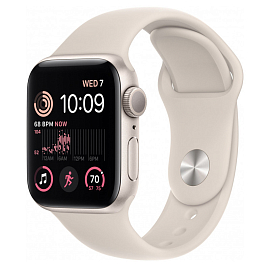 Умные часы Apple Watch SE 2 40 мм с силиконовым ремешком S/L сияющая звезда